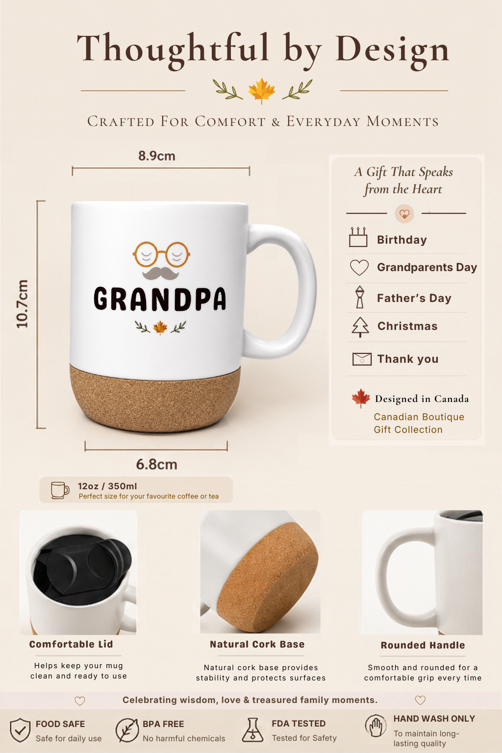 Grandpa Mug – Ceramic Cork Base Gift Mug