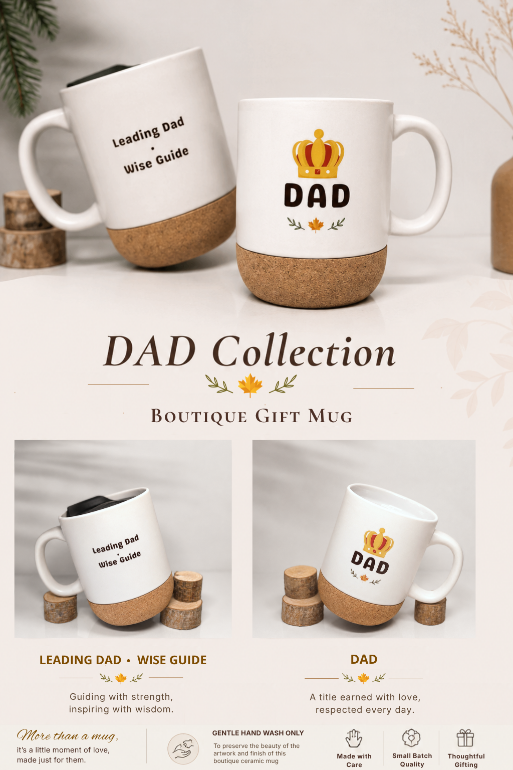 Dad & Mom Mug Set – 2 Piece (Cork Base)