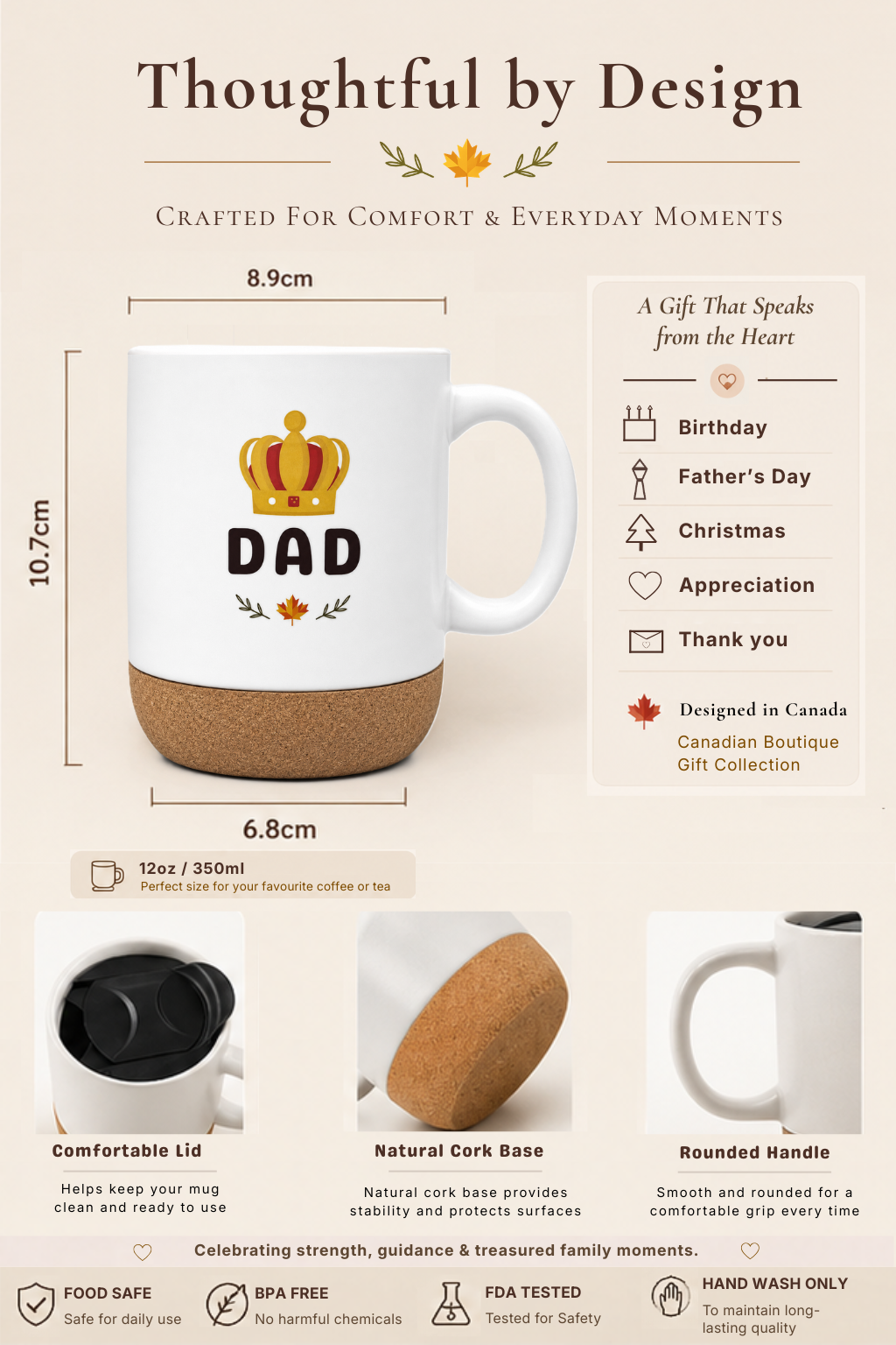 Dad Mug – Ceramic Cork Base Gift Mug