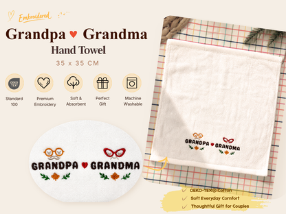 Grandpa & Grandma Everyday Gift Set – 4 Piece (Mugs + Hand Towels)