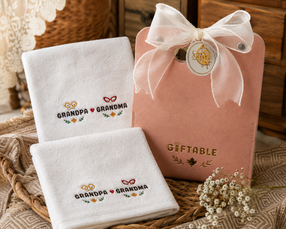 Giftable™ Grandma & Grandpa Cotton Hand Towels Gift Set