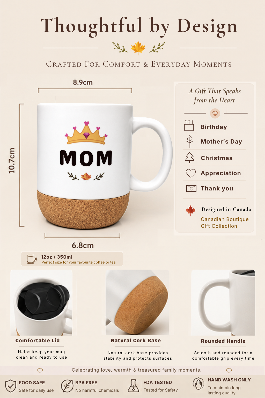 Mom Mug – Ceramic Cork Base Gift Mug