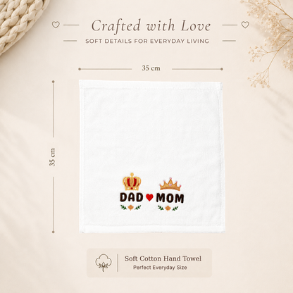 Dad & Mom Everyday Gift Set – 4 Piece (Mugs + Hand Towels)