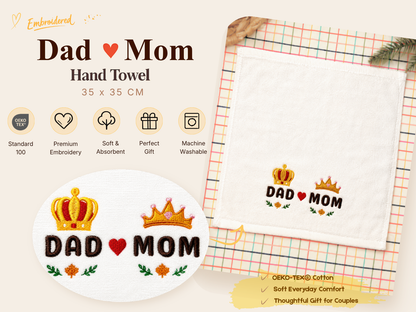 Dad & Mom Everyday Gift Set – 4 Piece (Mugs + Hand Towels)