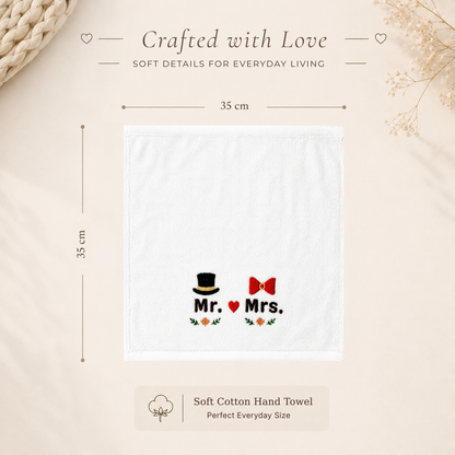 Mr. & Mrs. Everyday Gift Set - 4 Piece (Mugs + Hand Towels)