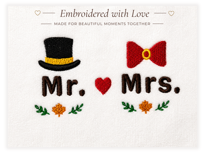 Mr. & Mrs. Everyday Gift Set - 4 Piece (Mugs + Hand Towels)