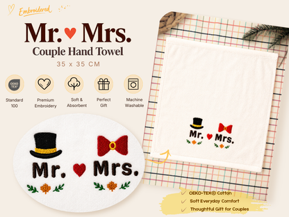 Mr. & Mrs. Everyday Gift Set - 4 Piece (Mugs + Hand Towels)
