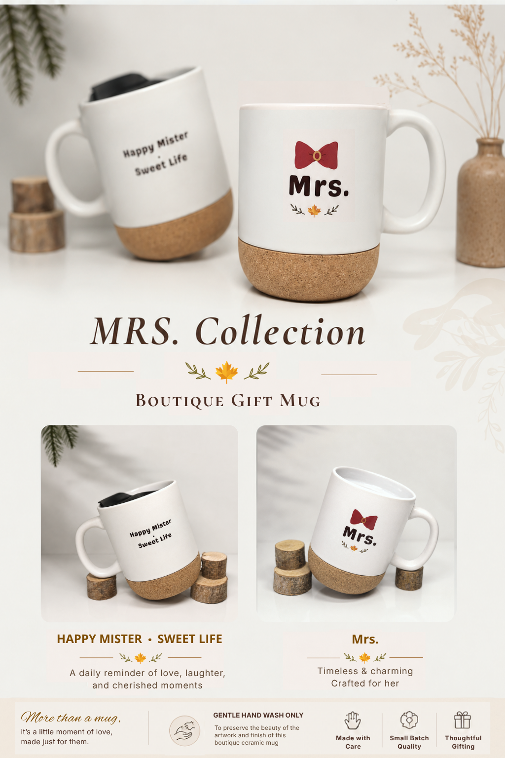 Mr. & Mrs. Everyday Gift Set - 4 Piece (Mugs + Hand Towels)