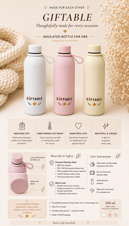 Giftable™ Everyday Insulated Bottle for Her — 500 ml
